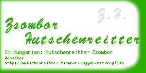 zsombor hutschenreitter business card